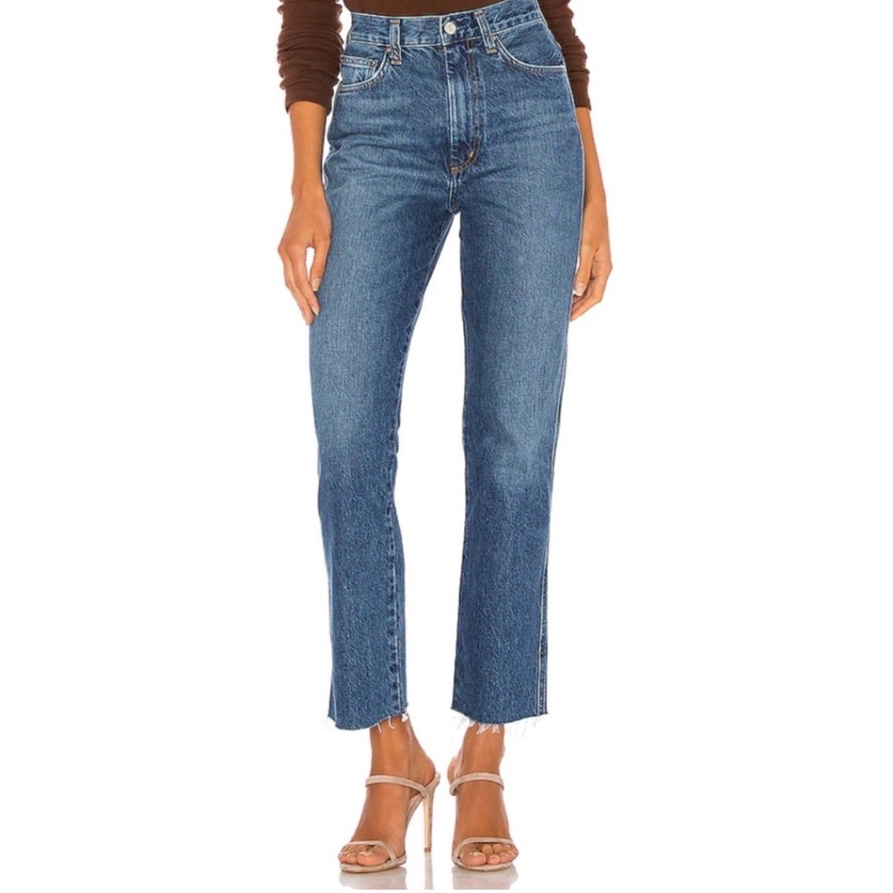 Agolde Women’s Pinch Waist Crop in Symbol Straight Leg Jeans